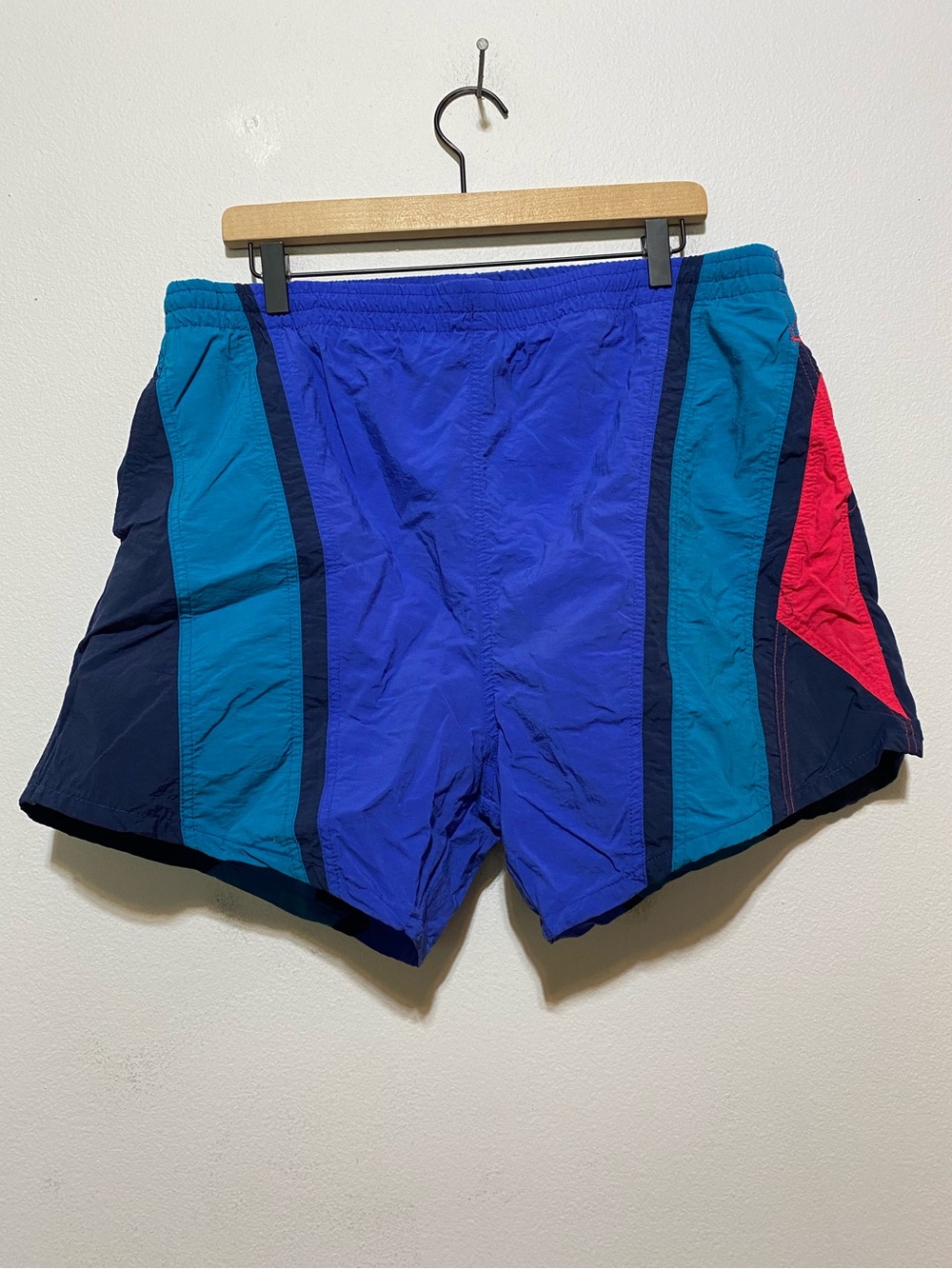 Vintage 90’s Y2k Jonathon Chase Colorblock  Lined Swim Trunks Mens XL Drawstring